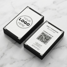 Código QR de Logotipo Art Déco Preto e Branco Mini