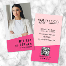 Código QR de Logotipo Minimalista Moderno Rosa Fem