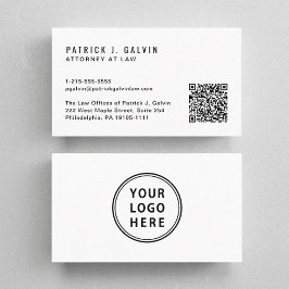 Cartão De Visita Código QR de Logotipo Minimalista Profissional