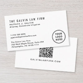 Cartão De Visita Código QR de Logotipo Moderno para Funcionário