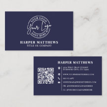 Código QR de Logotipo Profissional Minimalista Azu