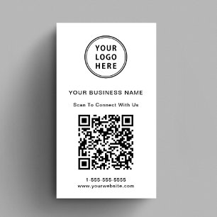 Cartão De Visita Código QR de Logotipo Promocional Moderno