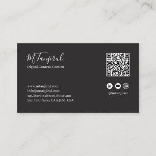Cartão De Visita Código QR de Mandala Azul e Azul Profundo