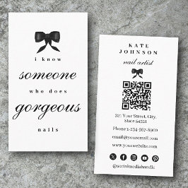 Cartão De Visita Código QR de Manicure do Salão de Beleza do Artist