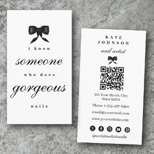 Cartão De Visita Código QR de Manicure do Salão de Beleza do Artist