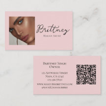 Código QR de Maquiagem de Foto com Letra Rosada