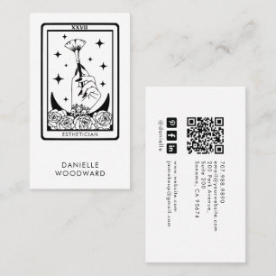 Cartão De Visita Código QR de Marca de Esteticista Tarot