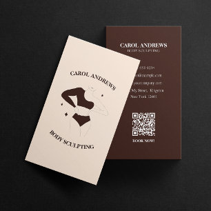 Cartão De Visita Código QR de Massagem de Cera para Escultura Corpo