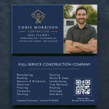 Código QR de Melhoria Residencial Foto Azul Naval 