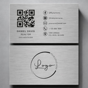 Cartão De Visita Código QR de Metal para Corretor
