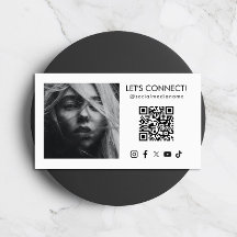 Código QR de Mídia Social Adicionar Foto Branco