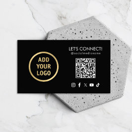 Cartão De Visita Código QR de Mídia Social Adicione Seu Logotipo Pr
