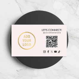 Cartão De Visita Código QR de Mídia Social Adicione Seu Logotipo Ro