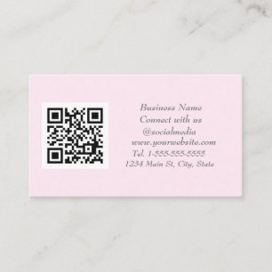 Cartão De Visita Código QR de mídia social - Analisável - Rosa Prof