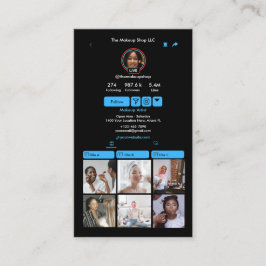 Cartão De Visita Código QR de Mídia Social Azul TikTok