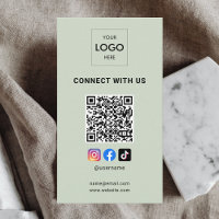 Código QR de Mídia Social Logotipo Moderno Verde