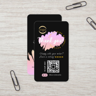 Cartão De Visita Código QR de Mídia Social & Logotipo Obrigado Mode