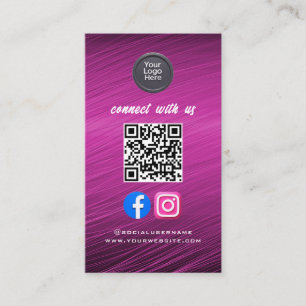 Cartão De Visita Código QR de Mídia Social Moderno Pro Minimalista