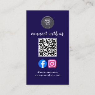 Cartão De Visita Código QR de Mídia Social Moderno Pro Minimalista 