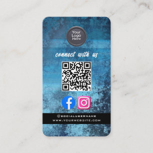 Cartão De Visita Código QR de Mídia Social Moderno Pro Minimalista 