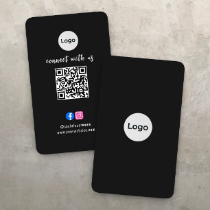 Cartão De Visita Código QR de Mídia Social Moderno Pro Minimalista