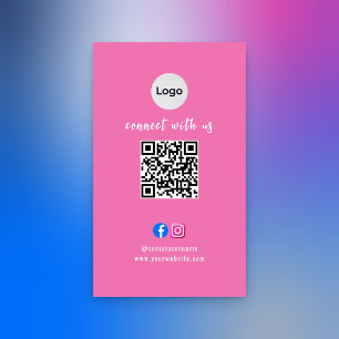 Cartão De Visita Código QR de Mídia Social Moderno Pro Minimalista 