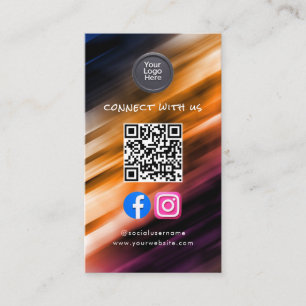 Cartão De Visita Código QR de Mídia Social Moderno Pro Minimalista 
