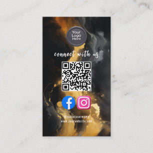 Cartão De Visita Código QR de Mídia Social Moderno Pro Minimalista