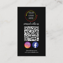 Código QR de Mídia Social Negra Moderna