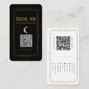 Cartão De Visita Código QR de Mídia Social Oculta Mística Lua Doura