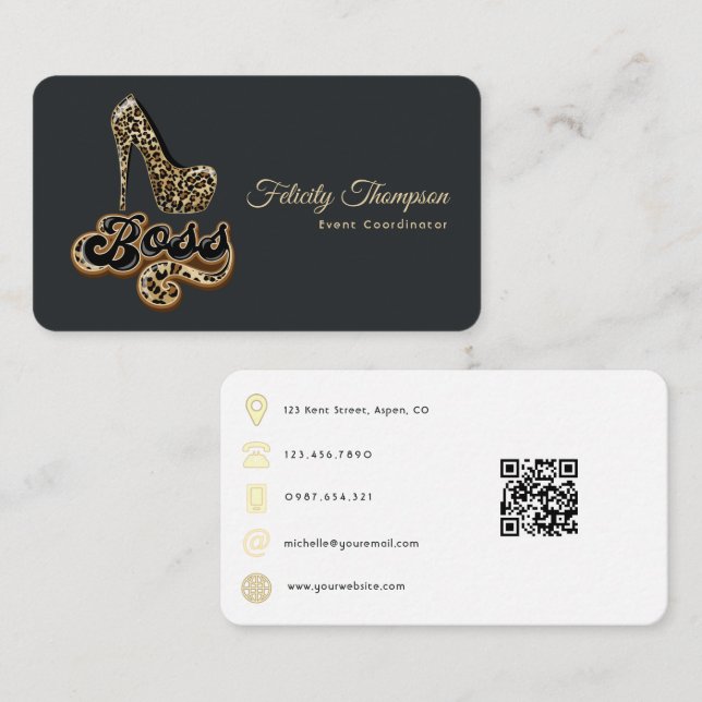 Cartão De Visita Código QR de Moda (Frente/Verso)