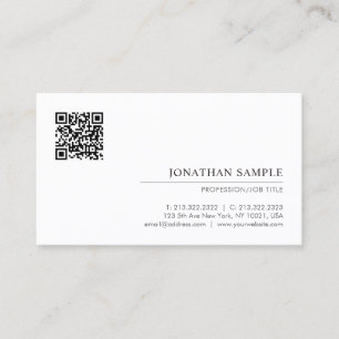 Cartão De Visita Código QR de Modelo mínimo Elegante moderno