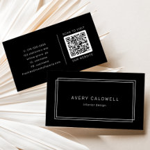 Código QR de Moldura Dupla Preta Moderna AVERY