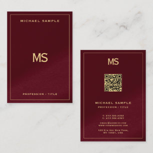 Cartão De Visita Código QR de Monograma Profissional Assinatura UV
