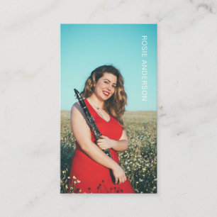 Cartão De Visita Código QR de Músico de Fotografia Personalizado Pr