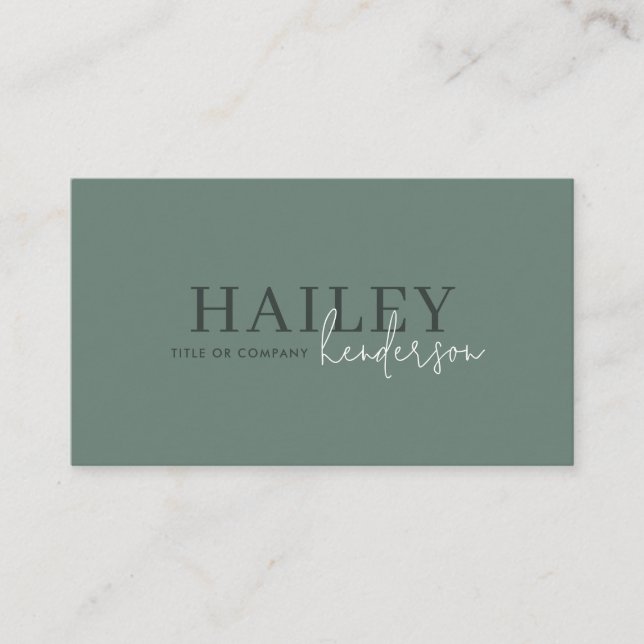 Cartão De Visita Código QR de Na moda Verde Florestal (Frente)