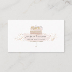 Cartão De Visita Código qr de Padaria Floral de Bolo Script Patisse
