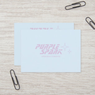 Cartão De Visita Código QR de Pequenas Empresas Roxo Azul