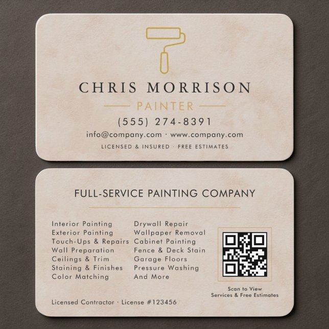 Cartão De Visita Código QR de Pintor (Criador carregado)