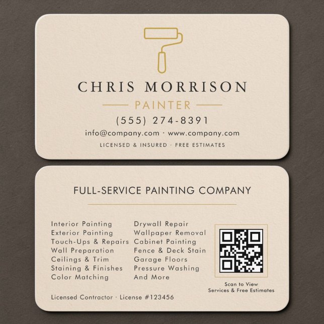 Cartão De Visita Código QR de Pintor de Casas (Criador carregado)