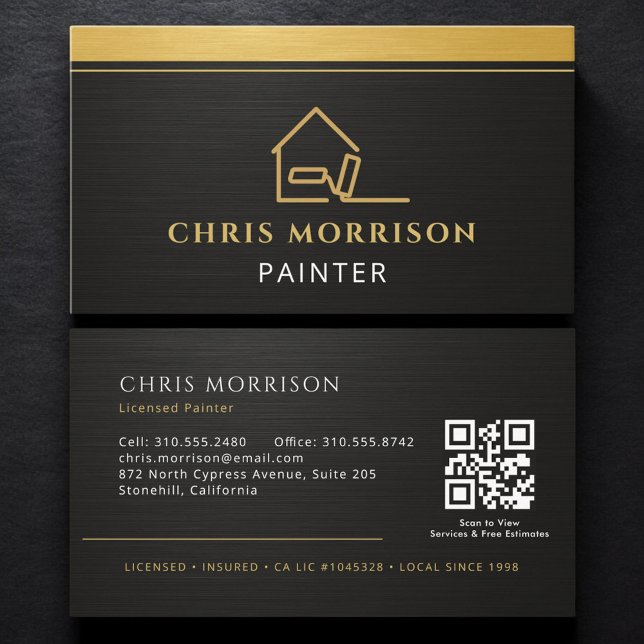 Cartão De Visita Código QR de Pintor Moderno (Criador carregado)