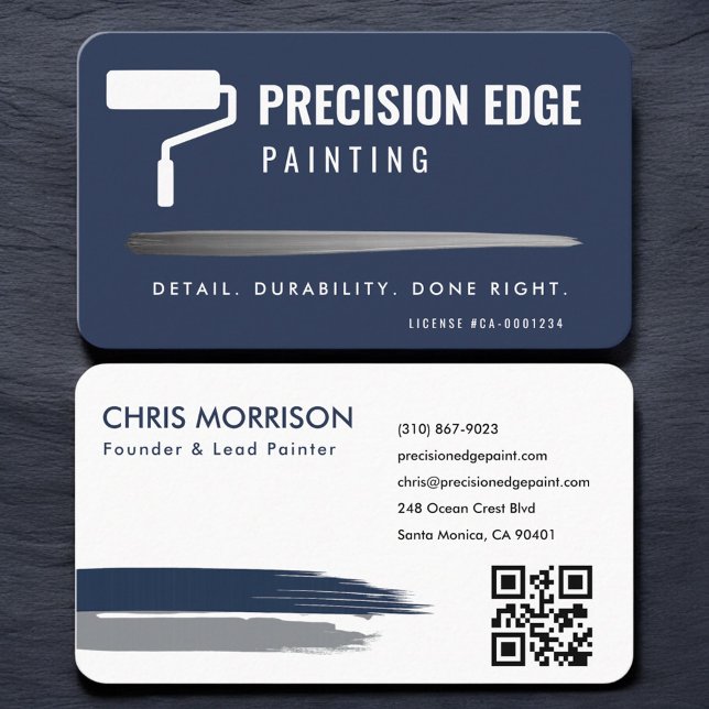 Cartão De Visita Código QR de Pintor Profissional (Criador carregado)