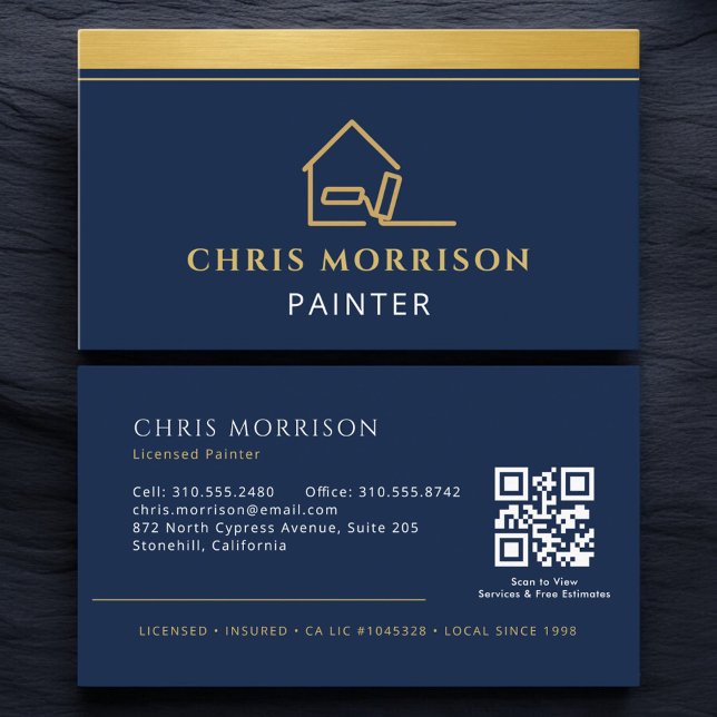 Cartão De Visita Código QR de Pintor Profissional (Criador carregado)
