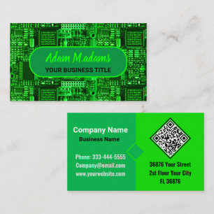 Cartão De Visita Código QR de Placa de Circuito Impresso Profission