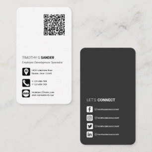 Cartão De Visita Código QR de rede ícone de mídia social profiss