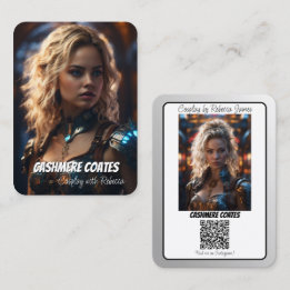 Cartão De Visita Código QR de Reflexão de Conexão de Cosplay Coscar