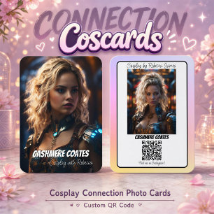 Cartão De Visita Código QR de Reflexão de Conexão de Cosplay Coscar