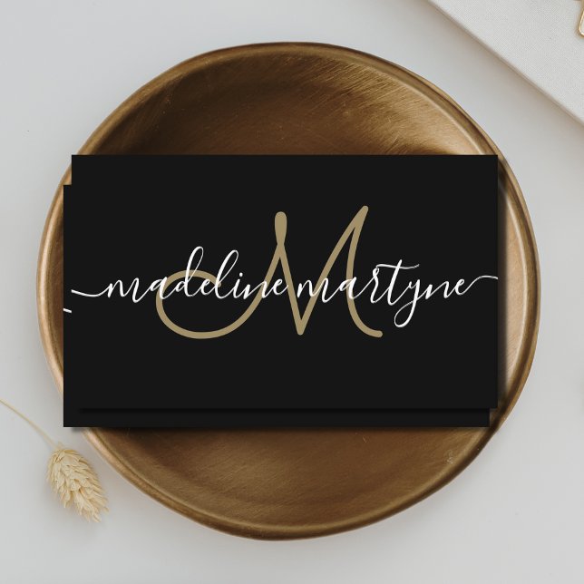 Cartão De Visita Código QR de Script de Assinatura Elegante Moderno (Criador carregado)