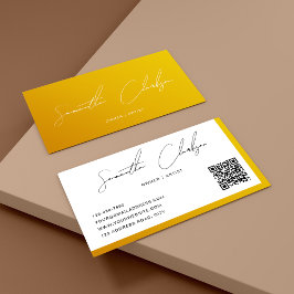 Cartão De Visita Código QR de Script Manuscrito Manuscrito de Mosta