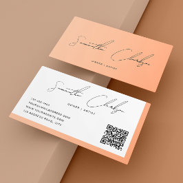 Cartão De Visita Código QR de Script Manuscrito Manuscrito de Pêsse